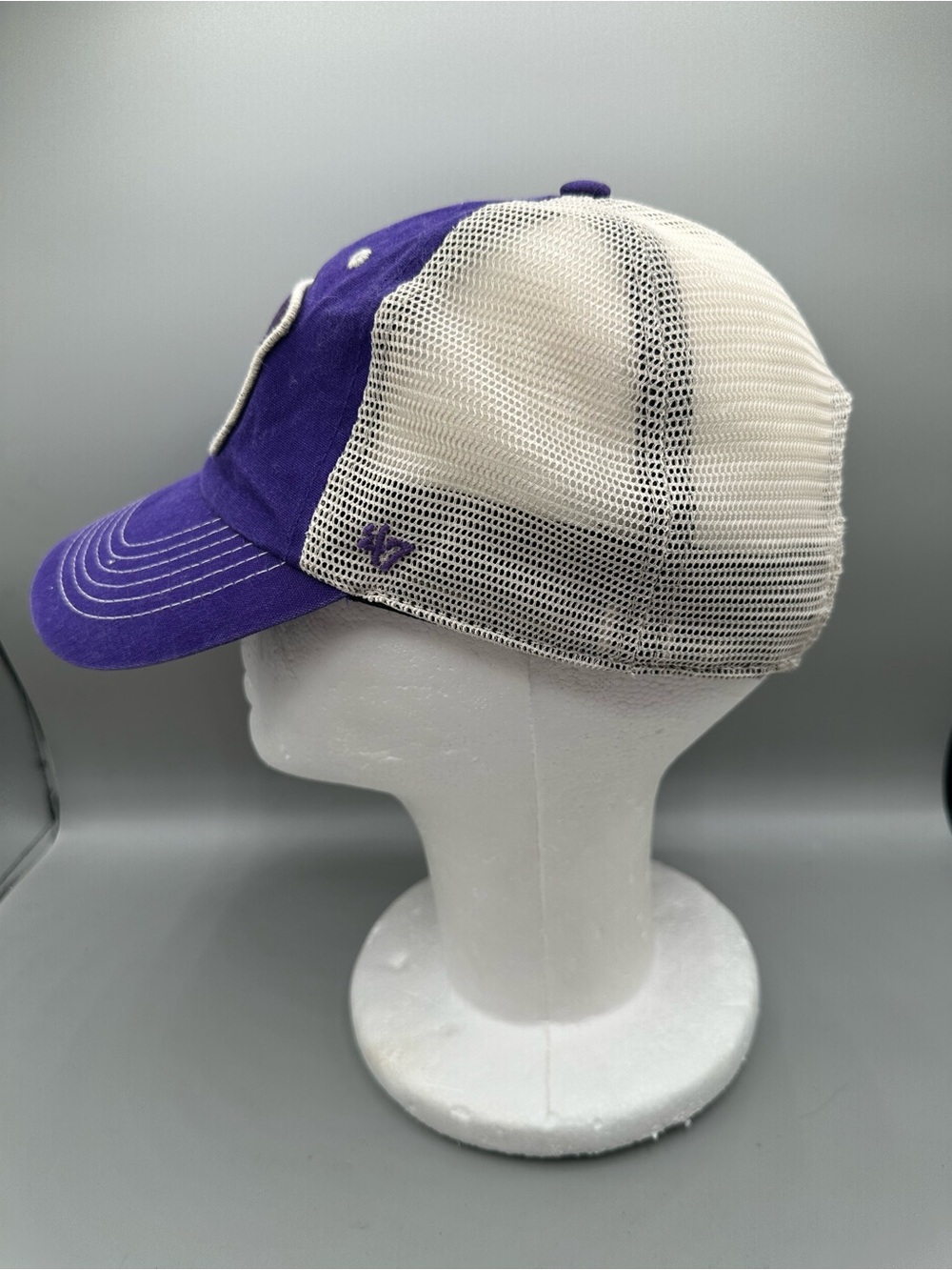 TCU ‘47 Brand Horned Frogs Arid Adjustable Trucker Hat Team Patch OSFA Purple - Picture 2 of 8